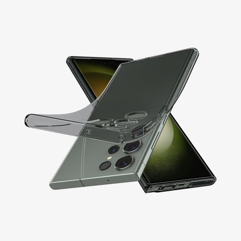 ACS05610 - Galaxy S23 Ultra Case Liquid Crystal in crystal clear showing the back
